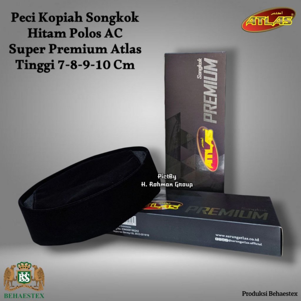Peci Hitam Atlas Super Premium Behaestex