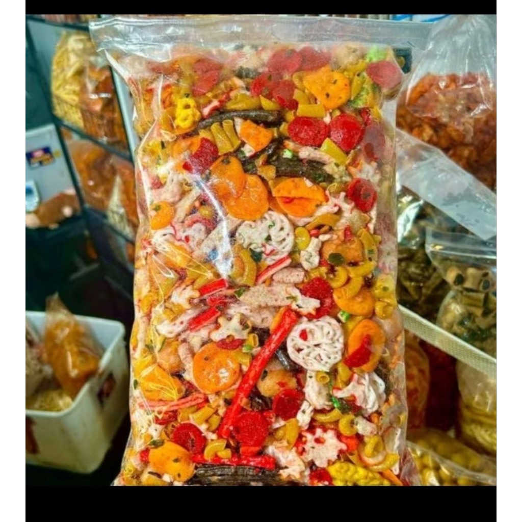 

seblak campur mix original gurih asin kriuk bumbu melimpah daun jeruk