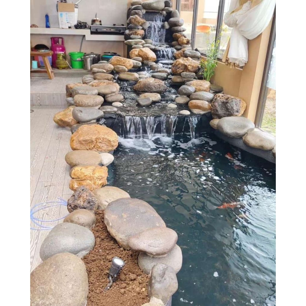 kolam koi kolam sungai natural kolam batu