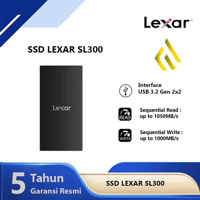 Lexar SL300 1TB - SSD Eksternal Portable USB-C USB-A
