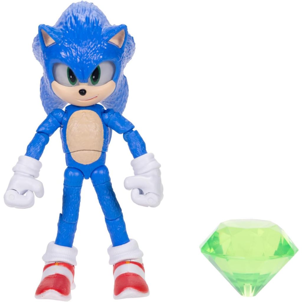 Sonic The Hedgehog Sonic 3 Movie 5" Action Figures: Sonic with Emerald Wave #3 ORI