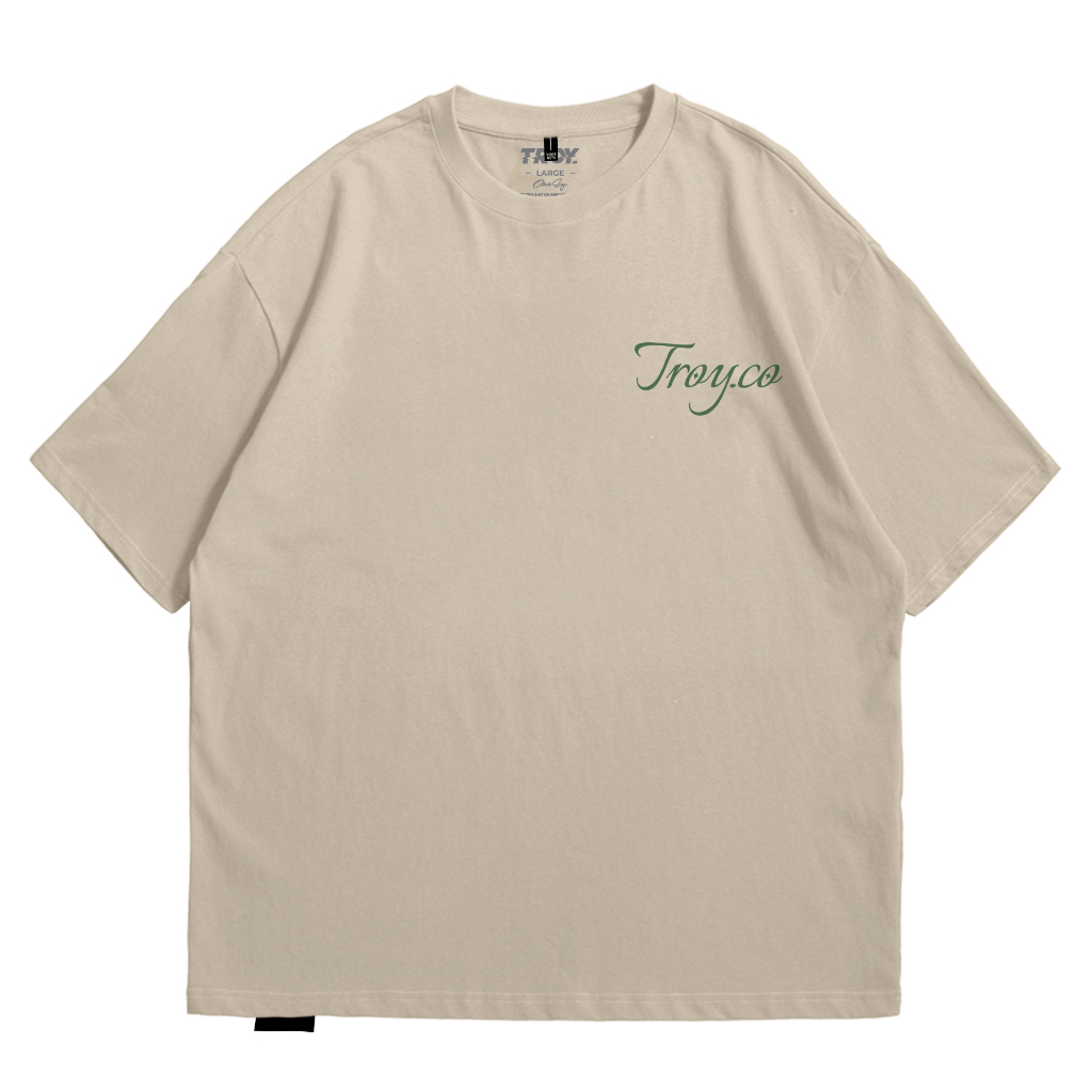 Troy Company Oversize Tshirt Beige Resistance - Kaos Oversize Coklat Beige OVD 3289