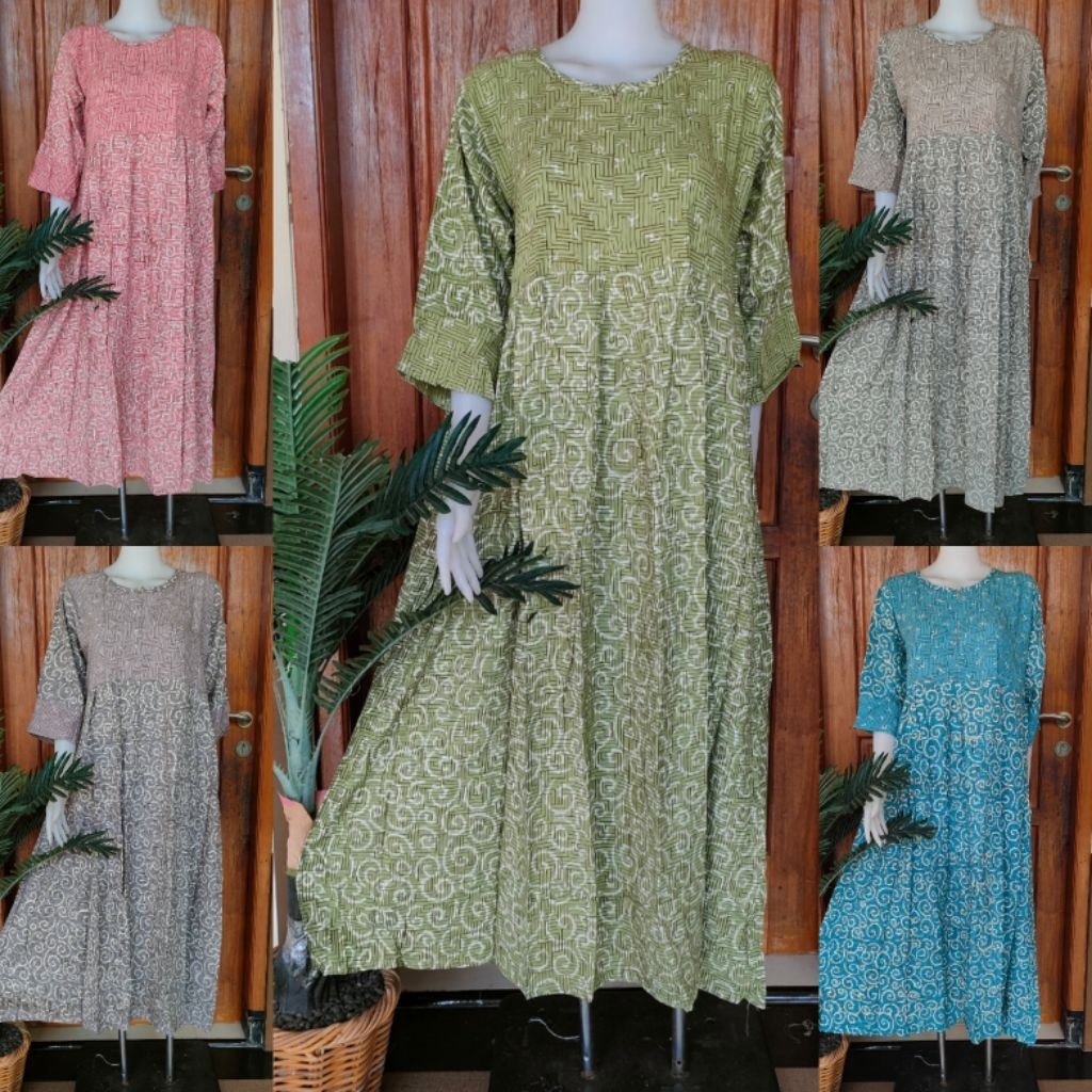 DASTER PANJANG TERBARU SEKDRES MESSA BY PUTRI DIANA LENGAN 3/4 BUSUI TALI PINGGANG UKURAN XL