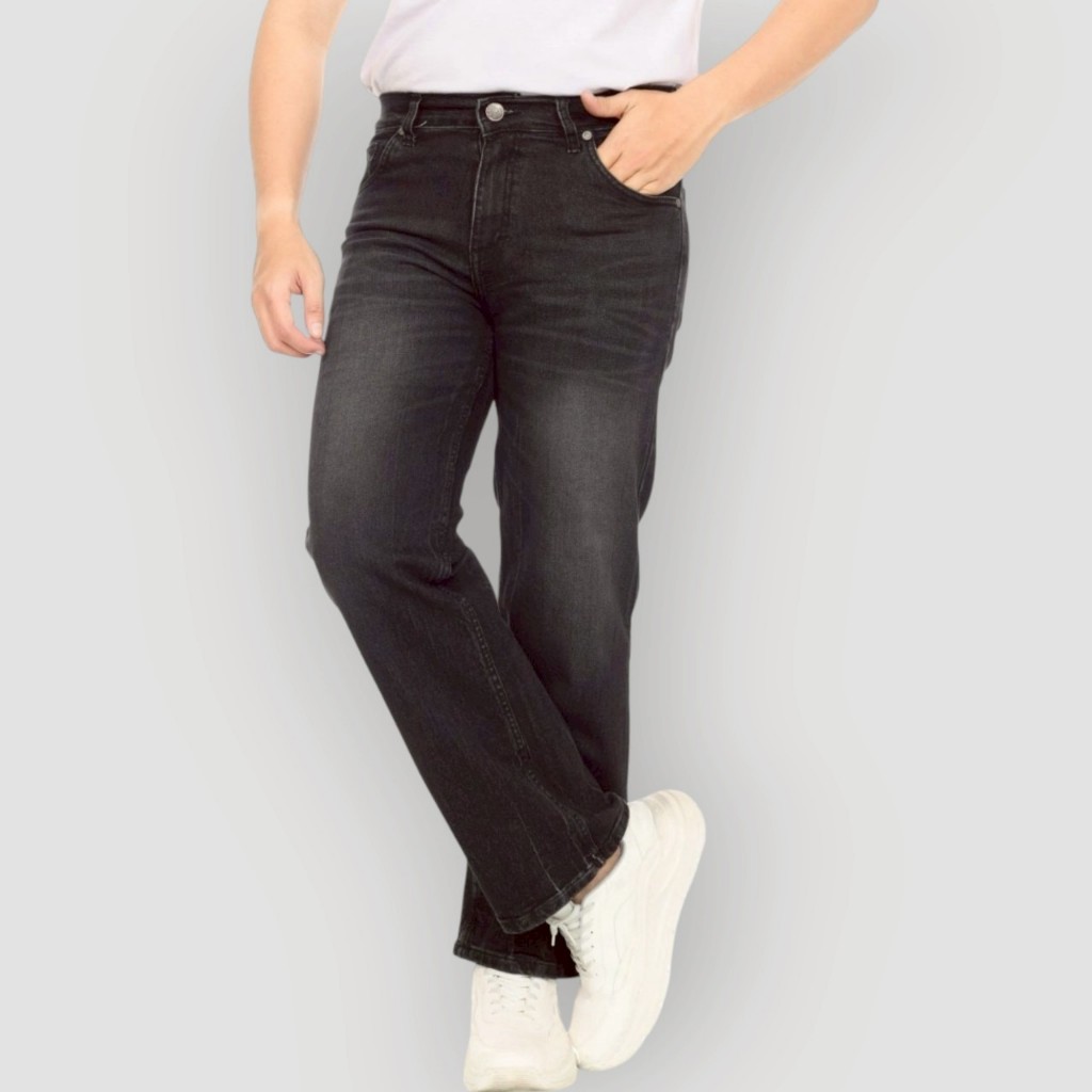 GN - Oversize Baggy Celana Jeans Pria Gombrong Skena Jeans Petir Denim Jumbo Loose Jeans