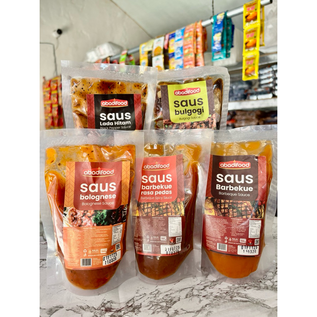 

250gr Saus Abadifood Saus Lada Hitam Bolognese Bulgogi Barbeque dan Barbeque Extra Pedas