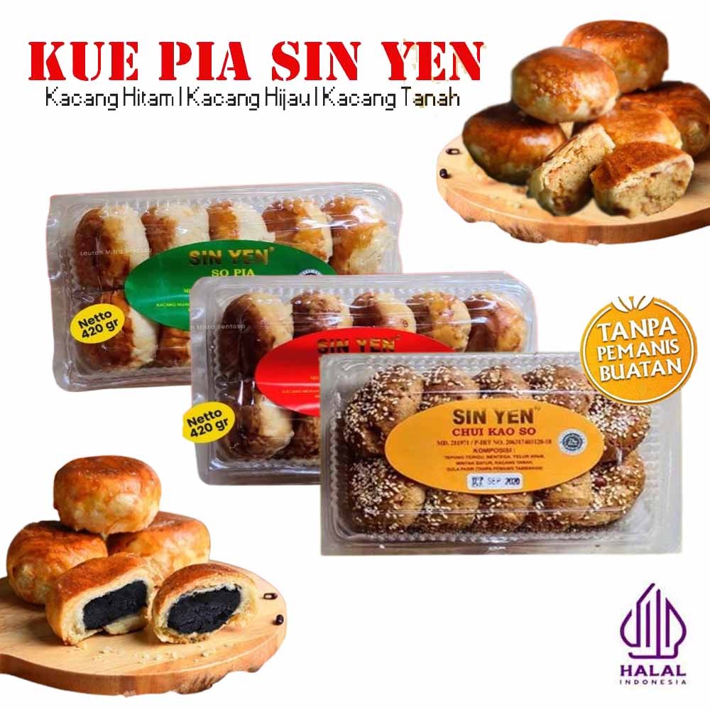 Tausa Pia Kacang Hijau Pia Tausa Hitam Pia Kacang Merk SIN YEN BEST SELLER Tau Sa Pia Snack Kue Keri