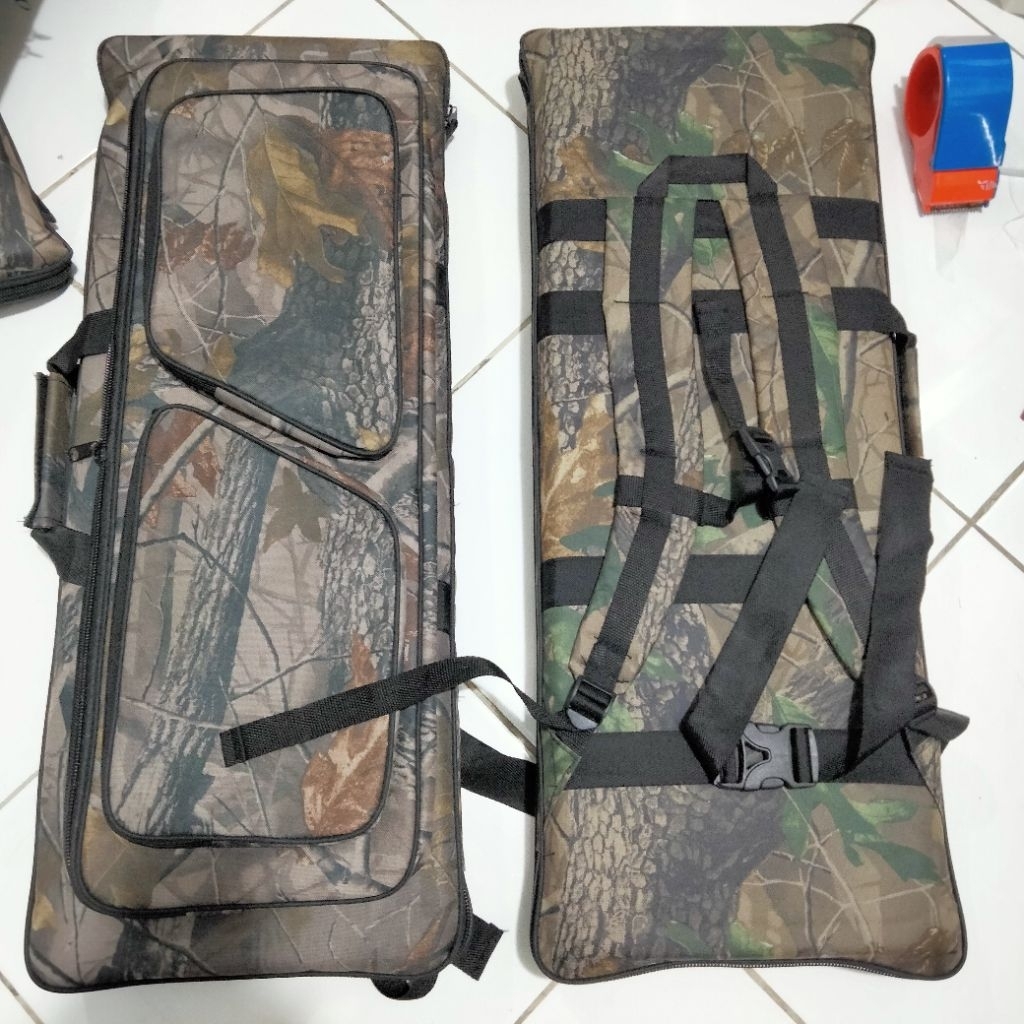 Tas senapan kotak camo 80cm saku pompa