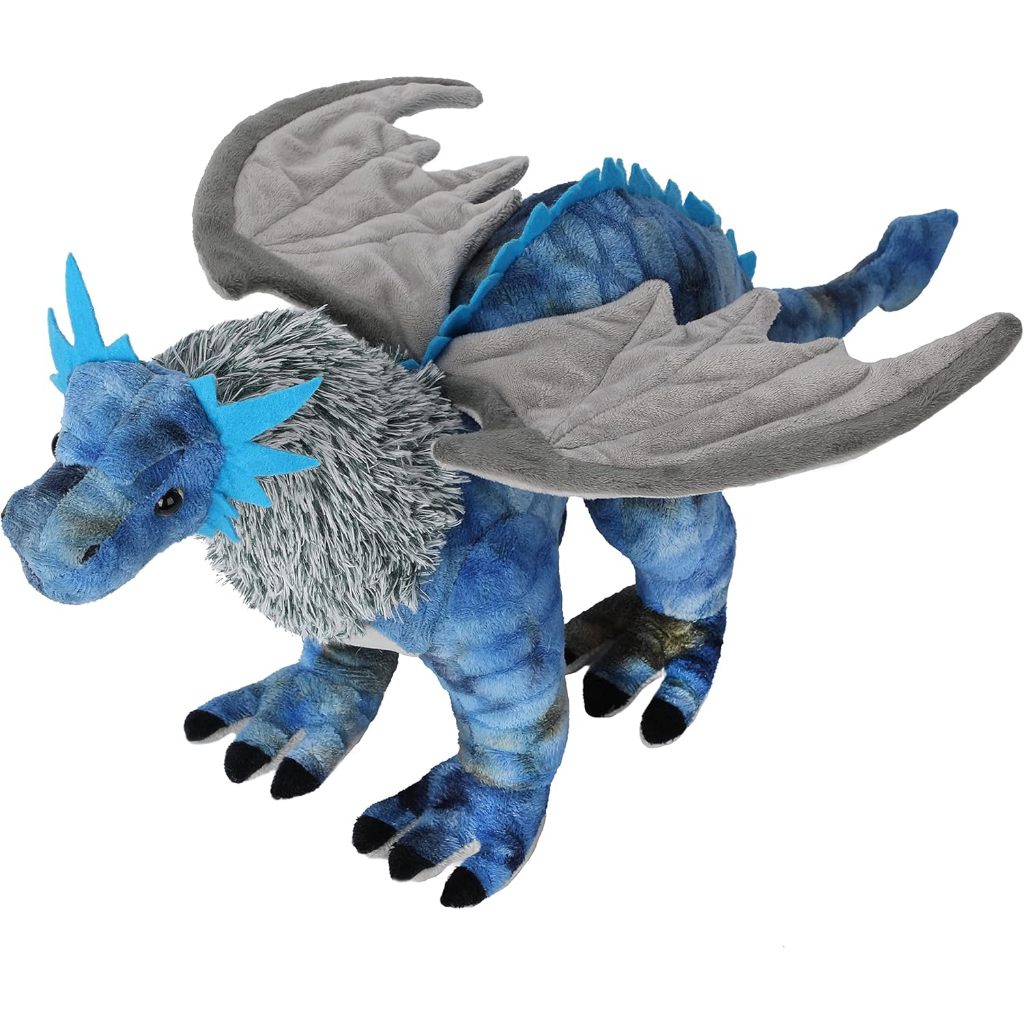 Dragon Plush Toy, Frost Wyrm Stuffed Animal Throw Plushie