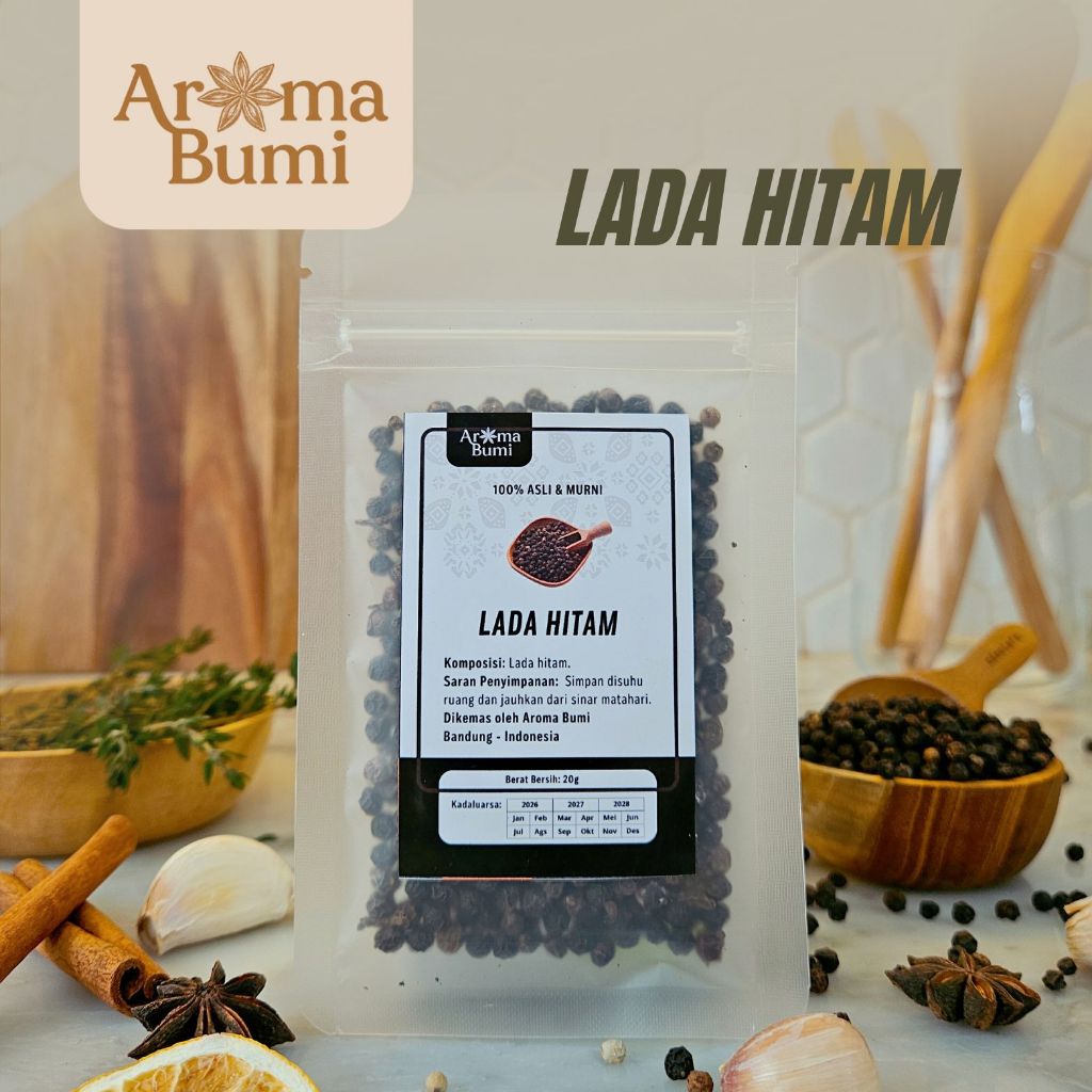 

Aroma Bumi - Lada Hitam Utuh Black Pepper Rempah Premium Murah