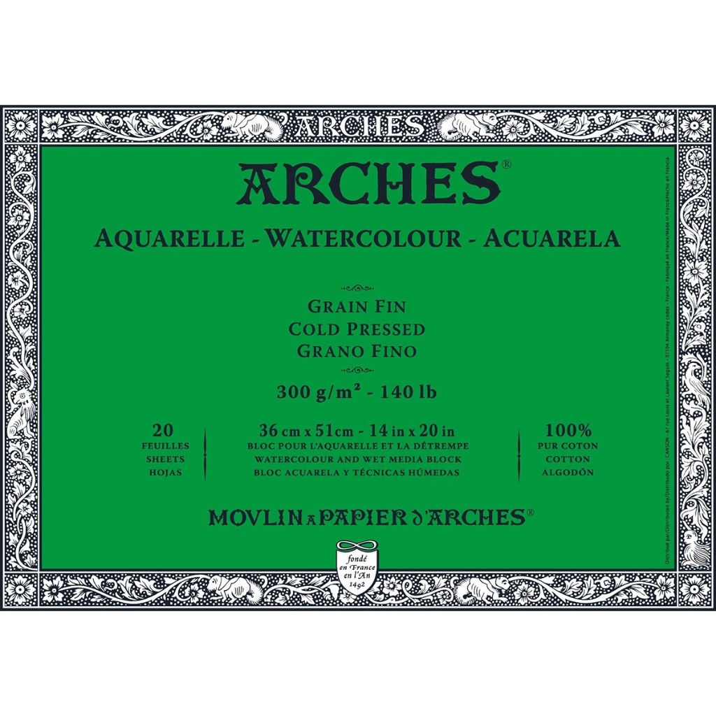 

Arches Watercolour Block, COLD PRESS, 300G, 36 X 51 Cm, 20Sheets