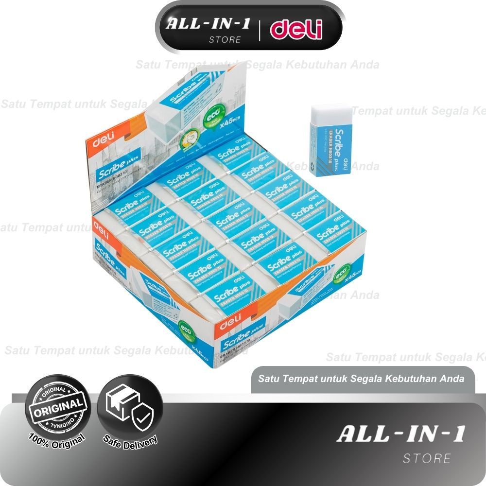 

Deli Penghapus Eraser Scribe 40 22 12mm Bersih Clean Putih White EH00310