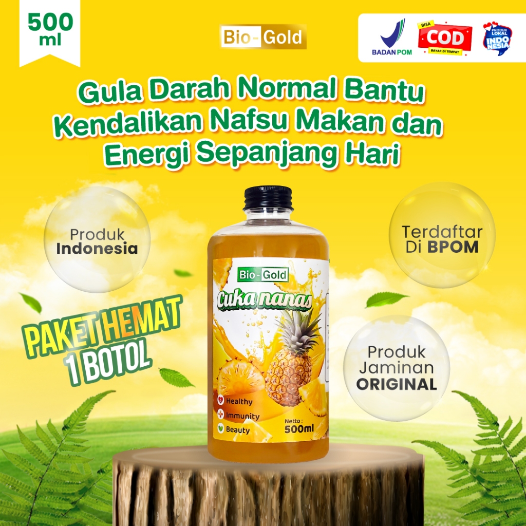 

Cuka Nanas BIO GOLD Fermentasi Buah 500ml - Herbal Alami untuk Bantu Diabetes, Kolesterol, Hipertensi, Melancarkan Pencernaan, Detox Tubuh, dan Menjaga Imunitas