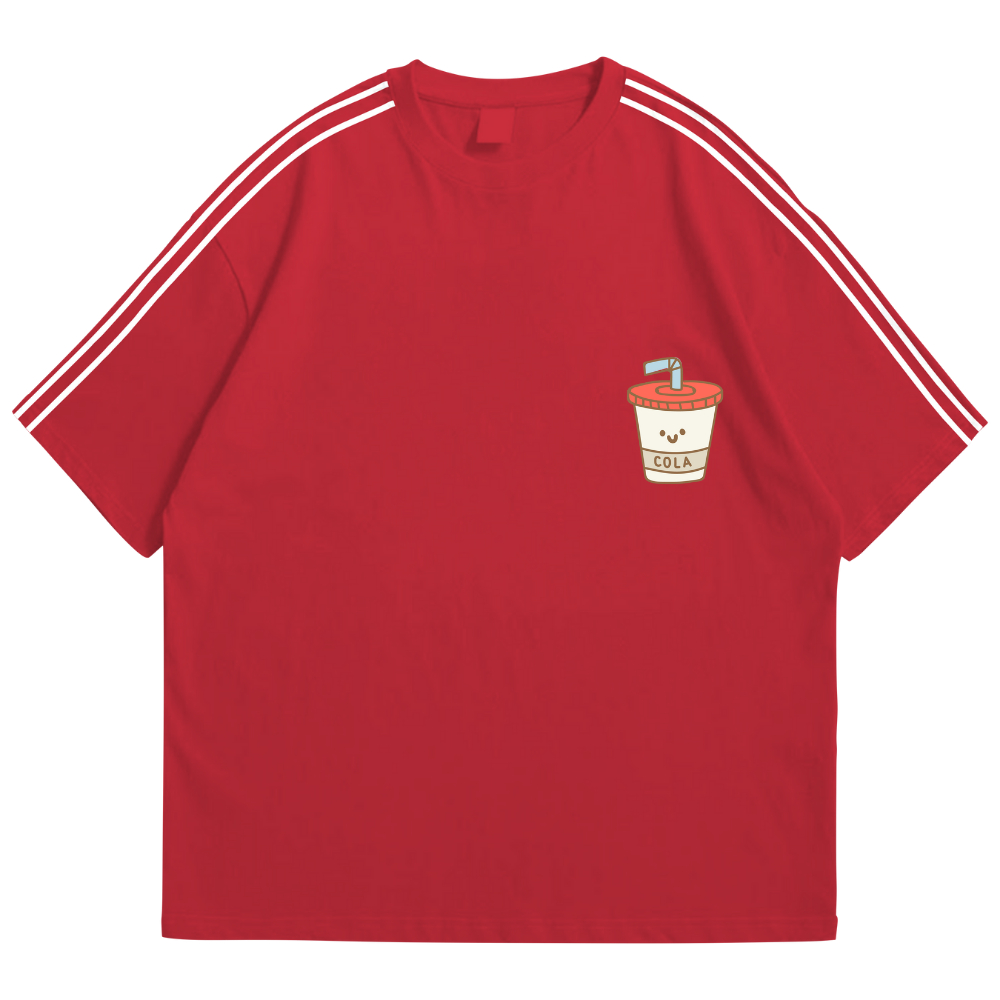 Lover Shop Baju Atasan Kaos Wanita STRIP STREET FOOD SODA Oversize Jumbo Lengan Pendek Korean Style