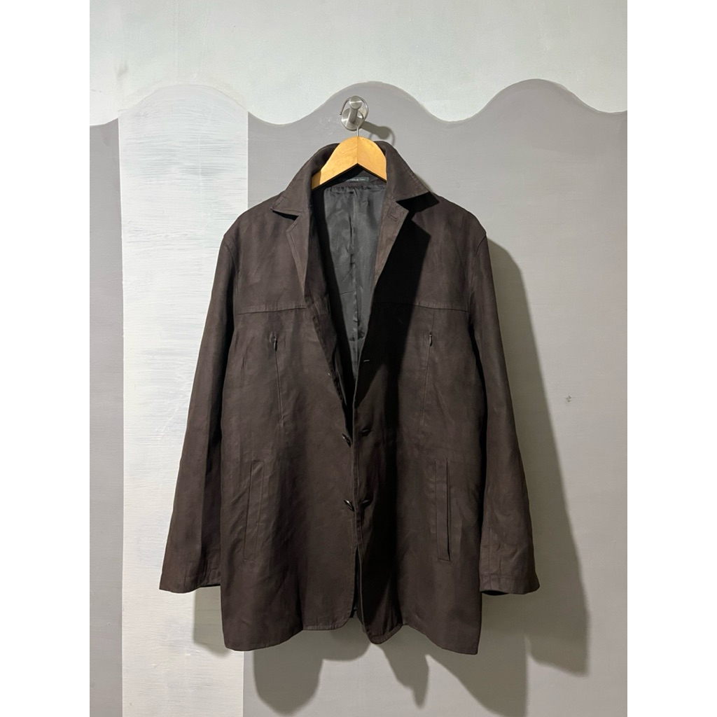 Preloved Suede Work Jacket Blazer Pria size XL