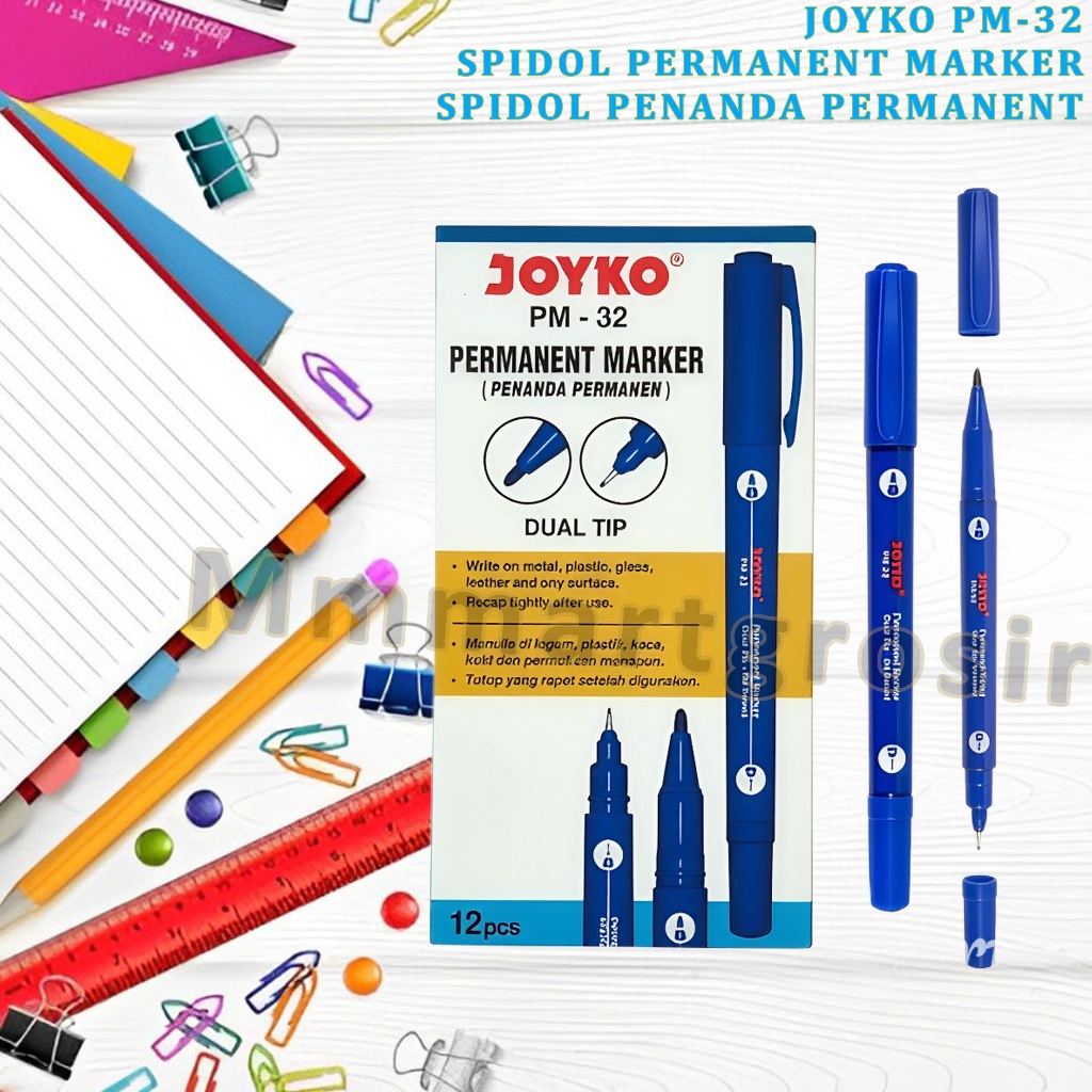 

Joyko / Spidol Permanent Marker / Spidol Penanda Tinta Permanent / PM-32 & PM-33