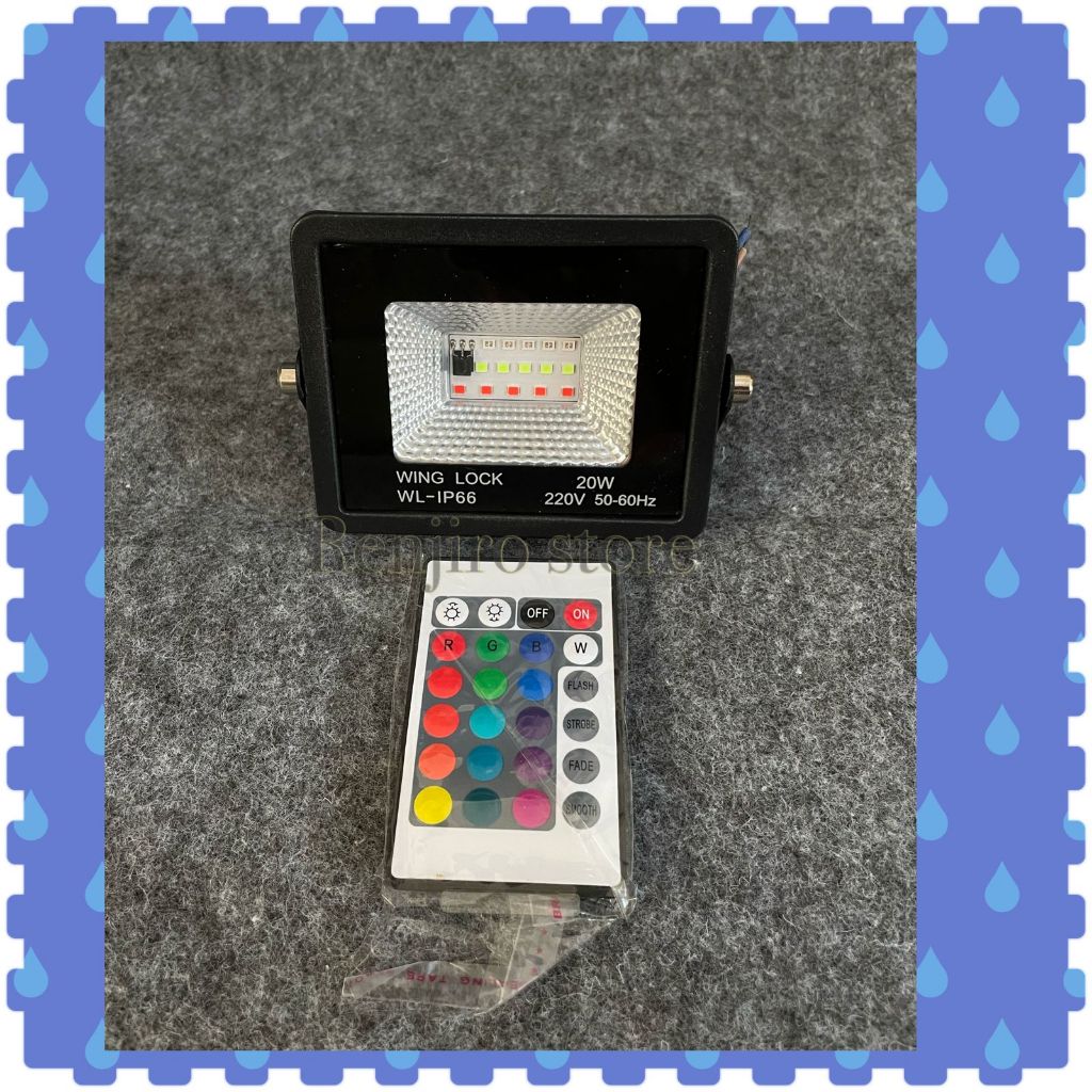 lampu led sorot tembak floodlight lampu outdoor LED RGB/Lampu sorot RGB REMOTE