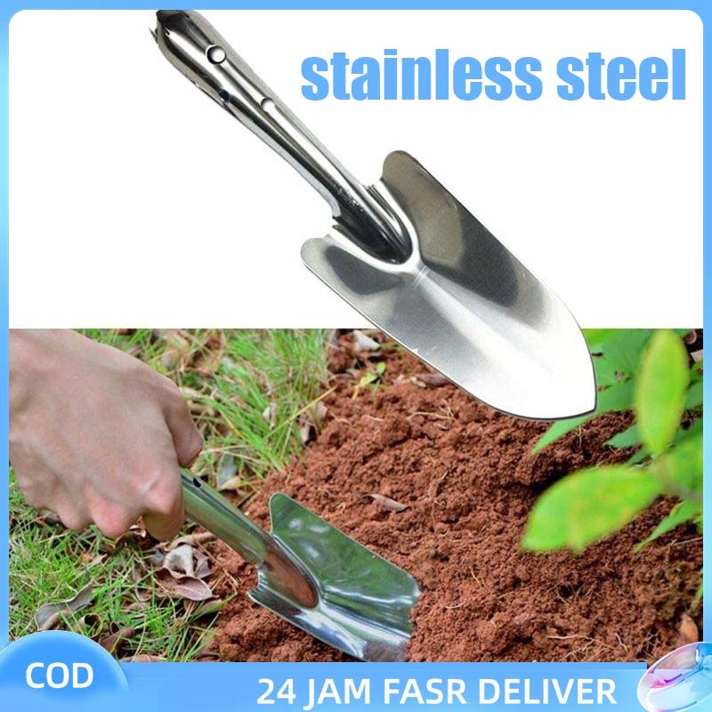 27cm Garden Shovel Sekop Tanah Kecil Stainless Alat Berkebun Sekop Tanaman Mini Sekop Kebun Stainles