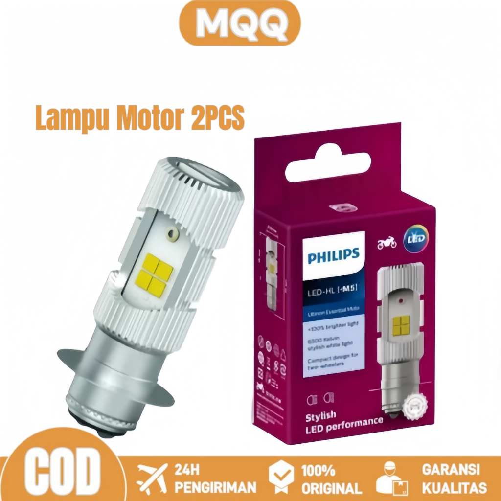COD M5 LAMPU DEPAN MOTOR LED PHILIPS-LAMPU LED 2SISI H6 ARUS DC P15D M5 BST BOHLAM LAMPU DEPAN MOTOR