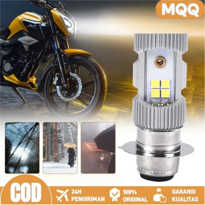 【COD】M5 LAMPU DEPAN MOTOR LED PHILIPS-LAMPU LED 2SISI H6 ARUS DC P15D M5 BST BOHLAM LAMPU DEPAN MOTO