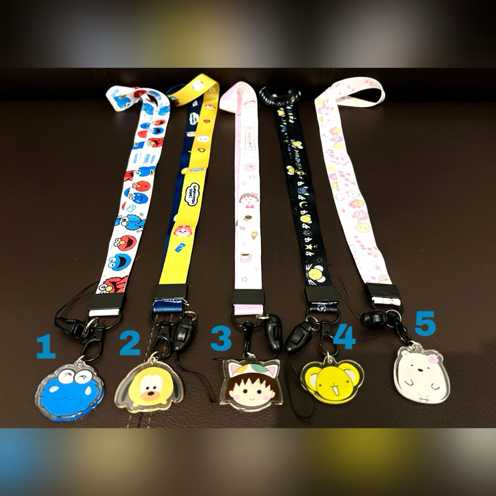 Lanyard Gantungan Hp Strap Panjang Tali Handhone Kunci ID Card Kartu Hello Kitty Totoro Elmo Mickey 