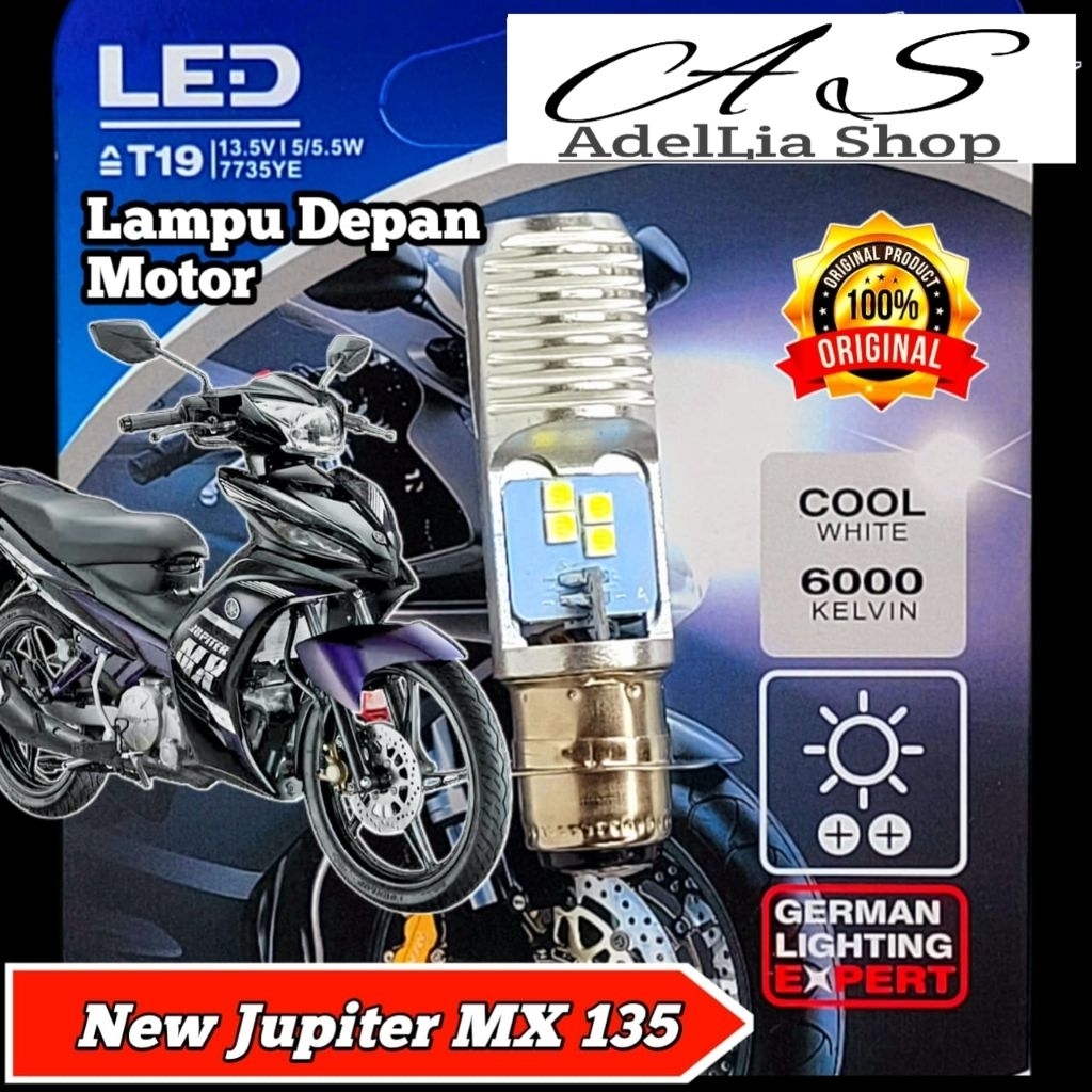 Lampu Depan Motor Yamaha New Jupiter MX 135 LED Putih Ac/Dc Pengganti Dop/Bohlam Standart WrT19