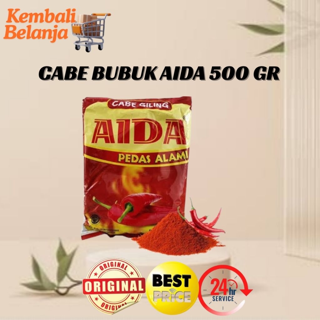 

Cabe Bubuk Aida 500 Gram/ Cabe Bubuk Pedas Alami AIDA/ Bumbu Cabai Bubuk/ Bumbu Tabur Cabe Bubuk/ Cabe Bubuk Serbaguna/ Bumbu Masak Cabe Bubuk