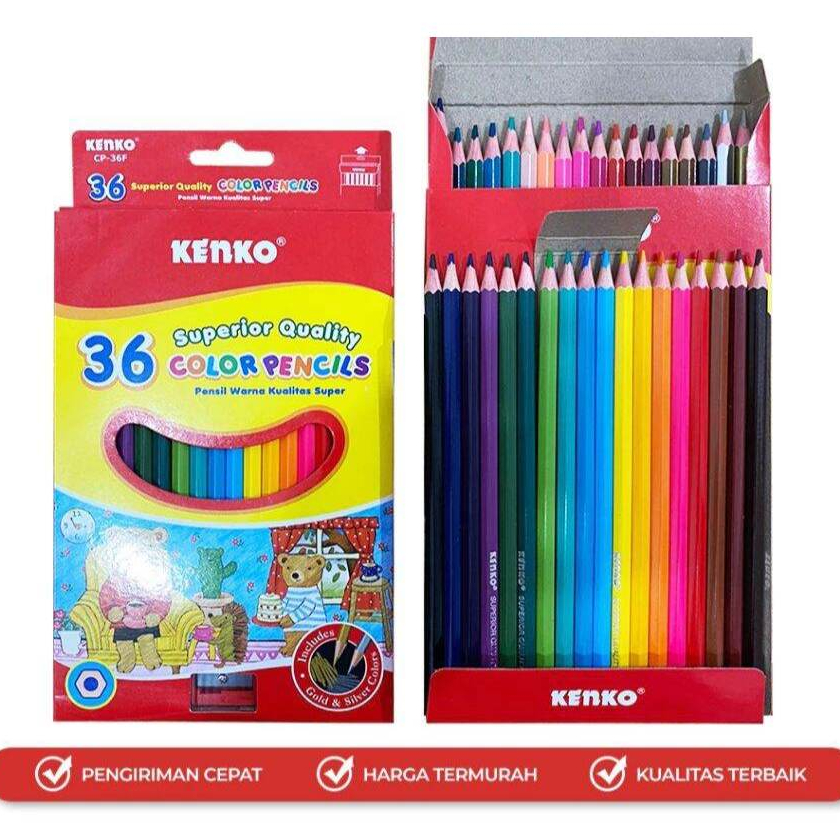 

Pensil Warna Kenko CP-36F Set 36 Warna Superior Quality Pencil