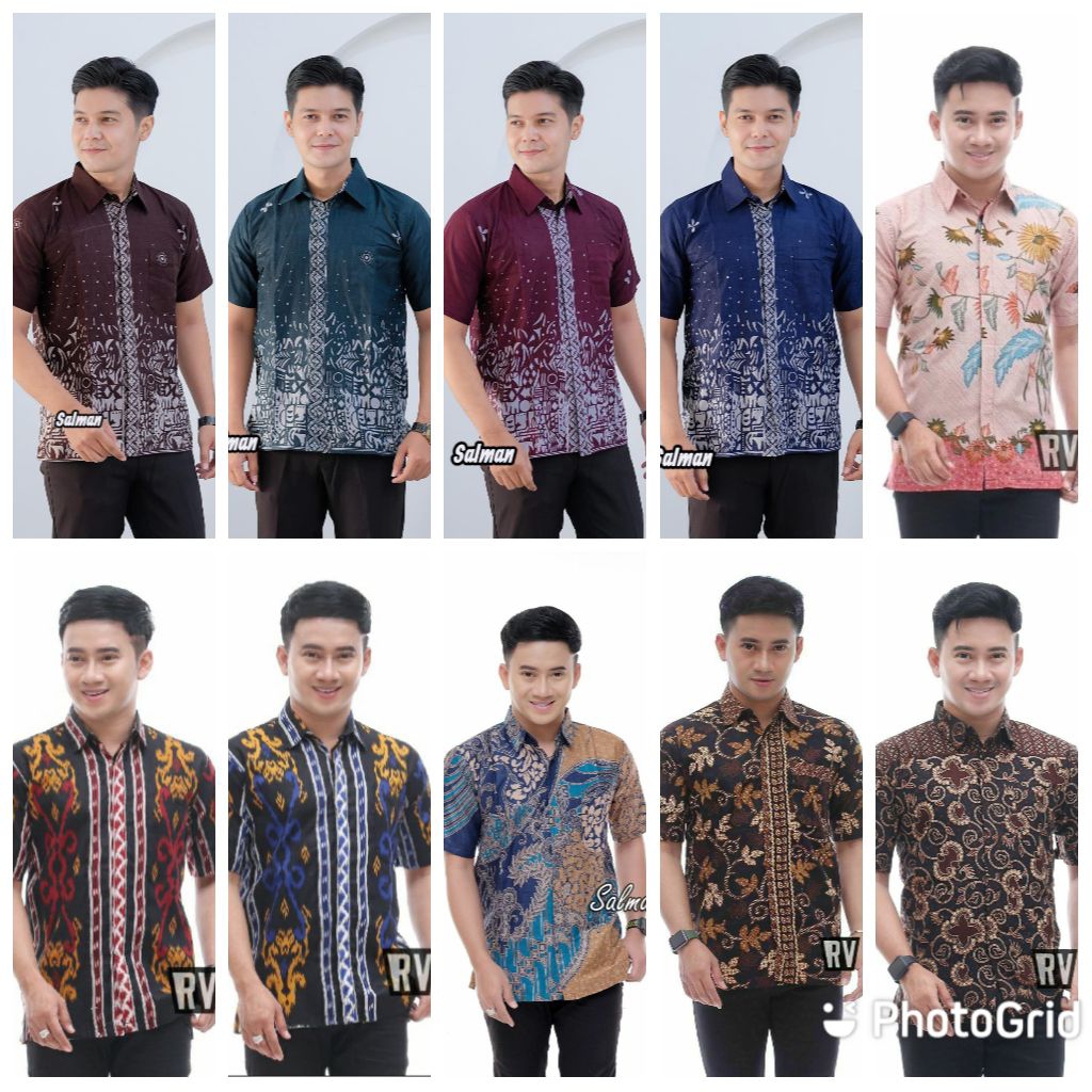 Kemeja Batik Pria Lengan Pendek Remaja Dewasa Terkini Termurah ih