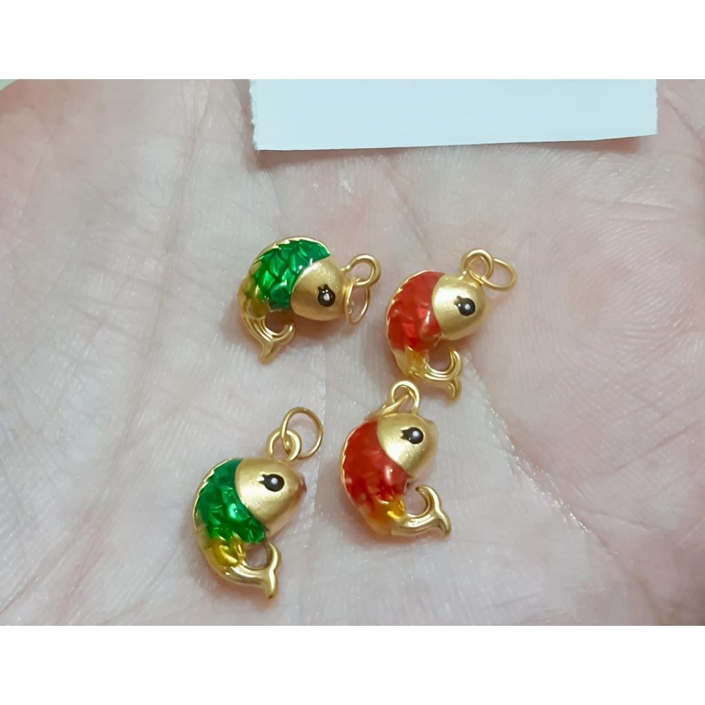 Kalung Emas Asli Korea 16k & Liontin Emas Asli Ikan Cat 24k Hongkong 999.9