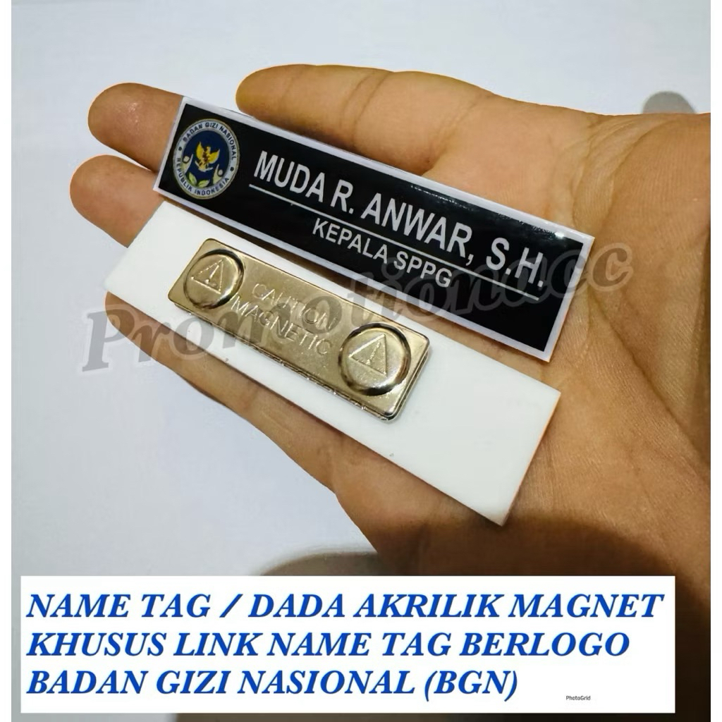 

Name Tag Akrilik Khusus Link BGN Badan Gizi Nasional / Papan Nama Dada Berlogo BGN Name Tag BGN Akrilik Peniti Magnet PREMIUM 100% ORIGINAL