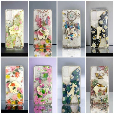 |Smart|   [ OPPO RENO 4 | 4F ] CASE GLITTER BUNGA KUPU-KUPU FREE POP SOCKET / CASE MOTIF BUNGA BAGUS