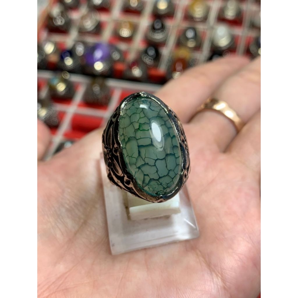 batu cincin pandan sisik naga hijau