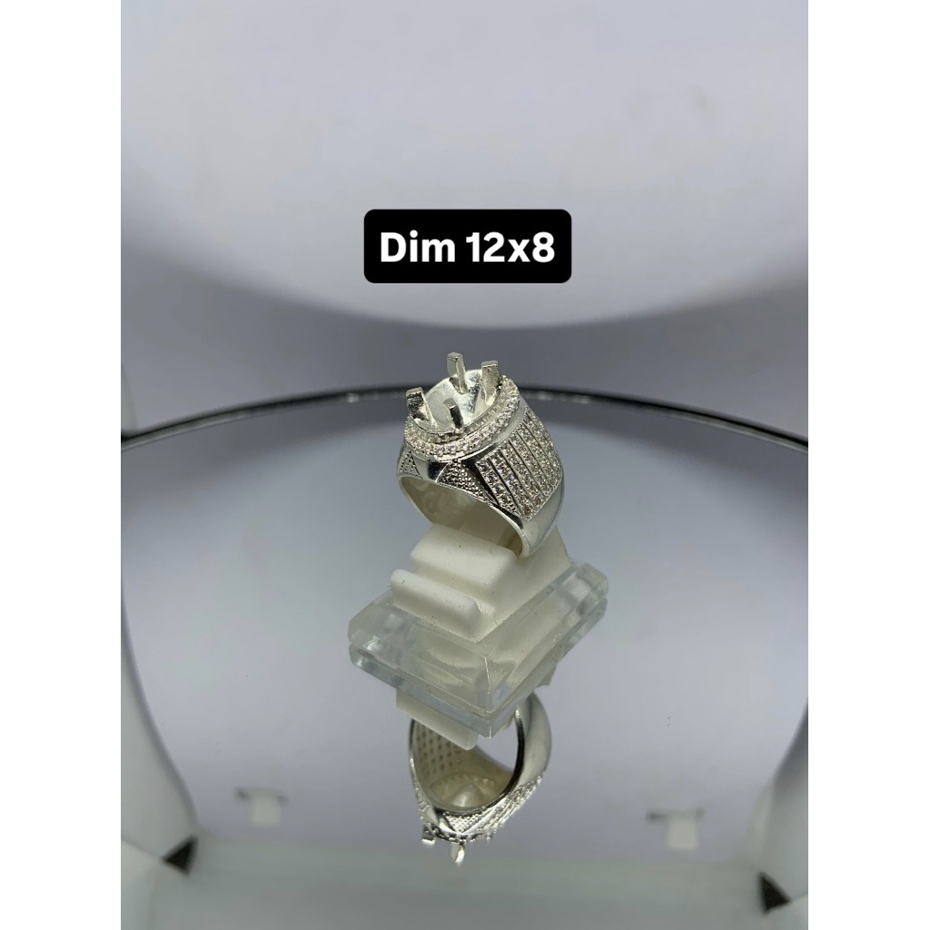 Syahira Silver Ring perak 925 Dim 12x8 Model Kuku
