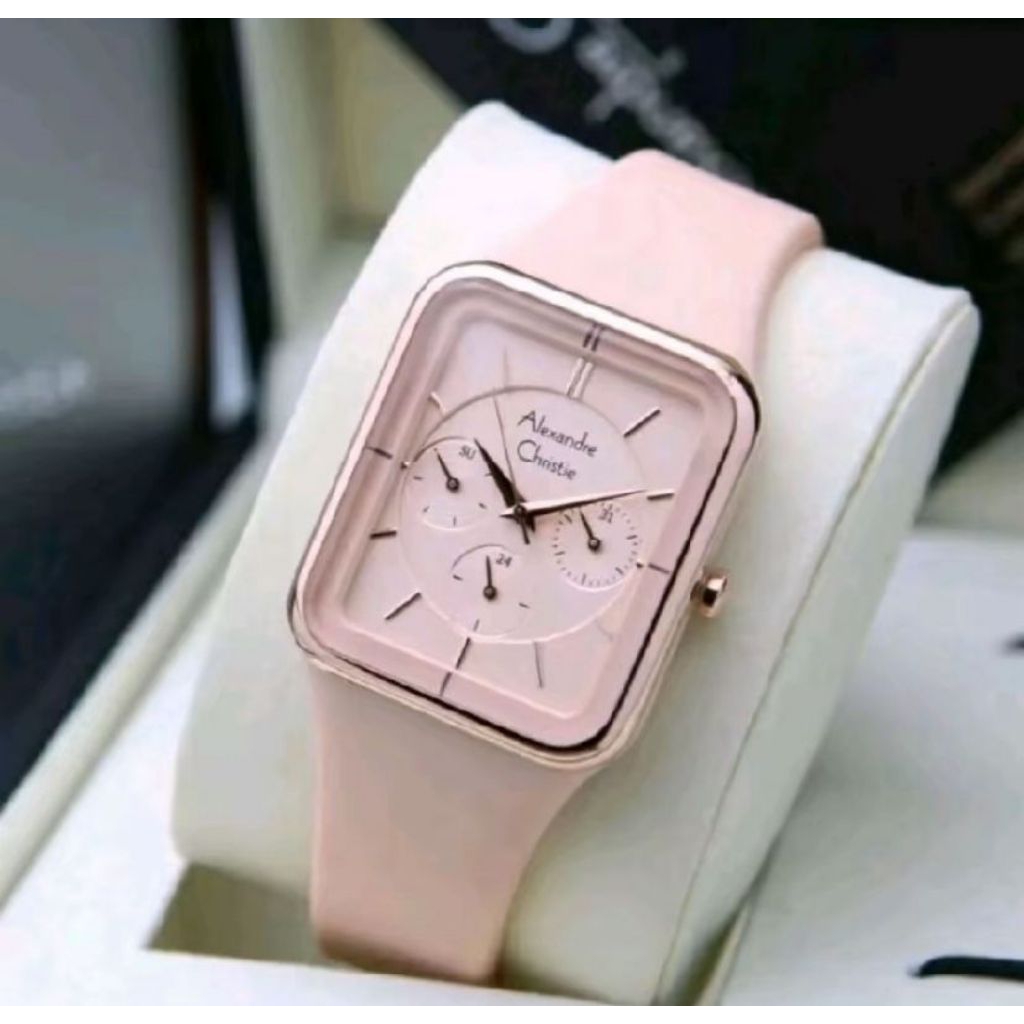 Jam Tangan Wanita Alexander Christie AC 2744 Original Rubber Stainless