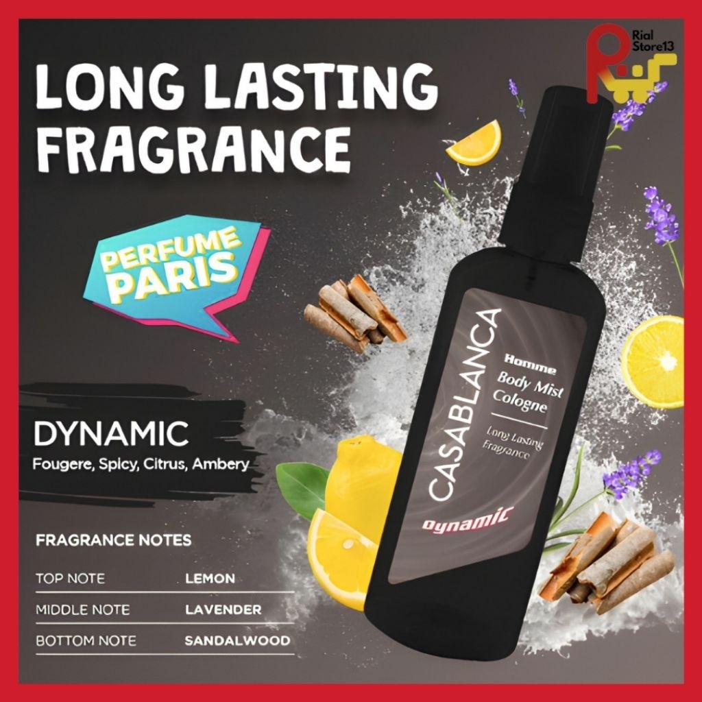 Casablanca Body Mist Grey Dynamic 100ml - parfume untuk pria minyak wangi