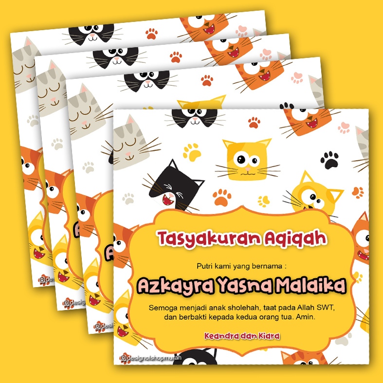 Stiker khitanan murah Kartu Aqiqah isi 50 pcs Stiker Aqiqah Kartu khitanan Undangan khitanan Kartu u