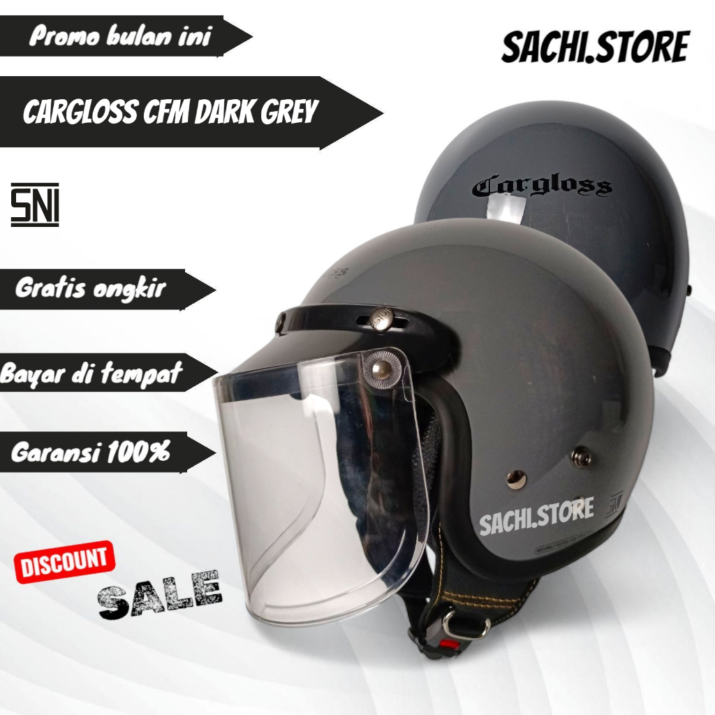 HELM CARGLOSS CFM DARK GREY GLOSSY | HELM RETRO ORIGINAL