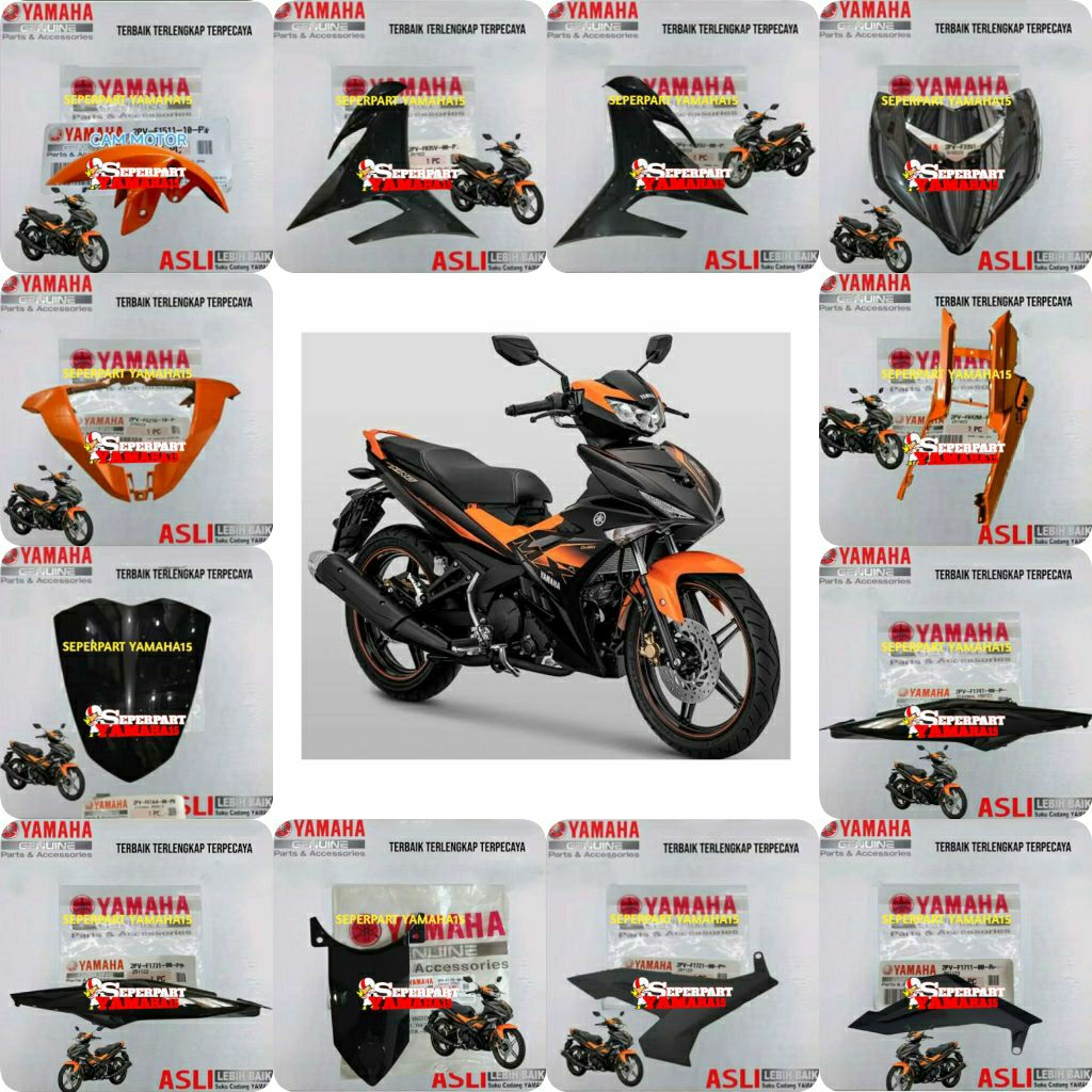 FULL SET BODY HALUS MX KING 150 V2 HITAM ORANGE ORIGINAL YGP GENUINE PARTS