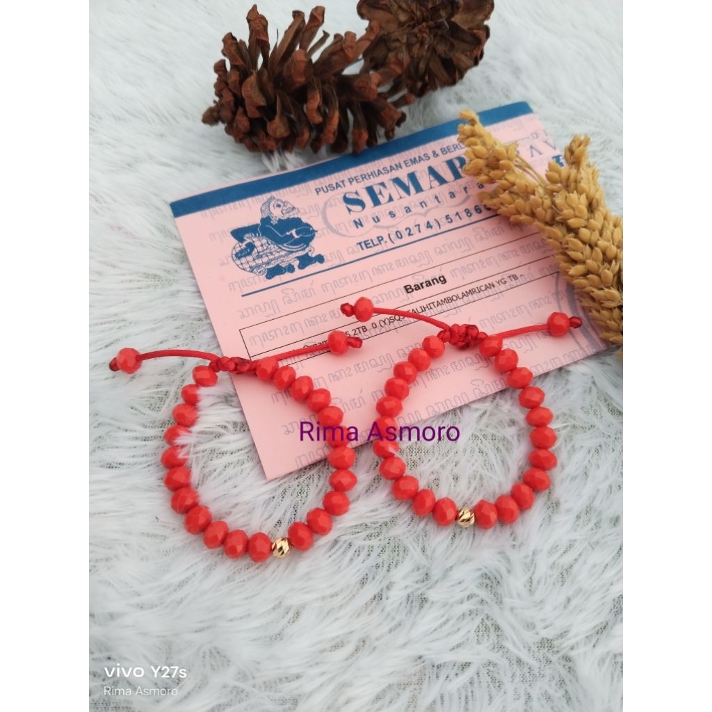 Gelang Merah baby & anak 0.1 gram Mrican Semar Nusantara