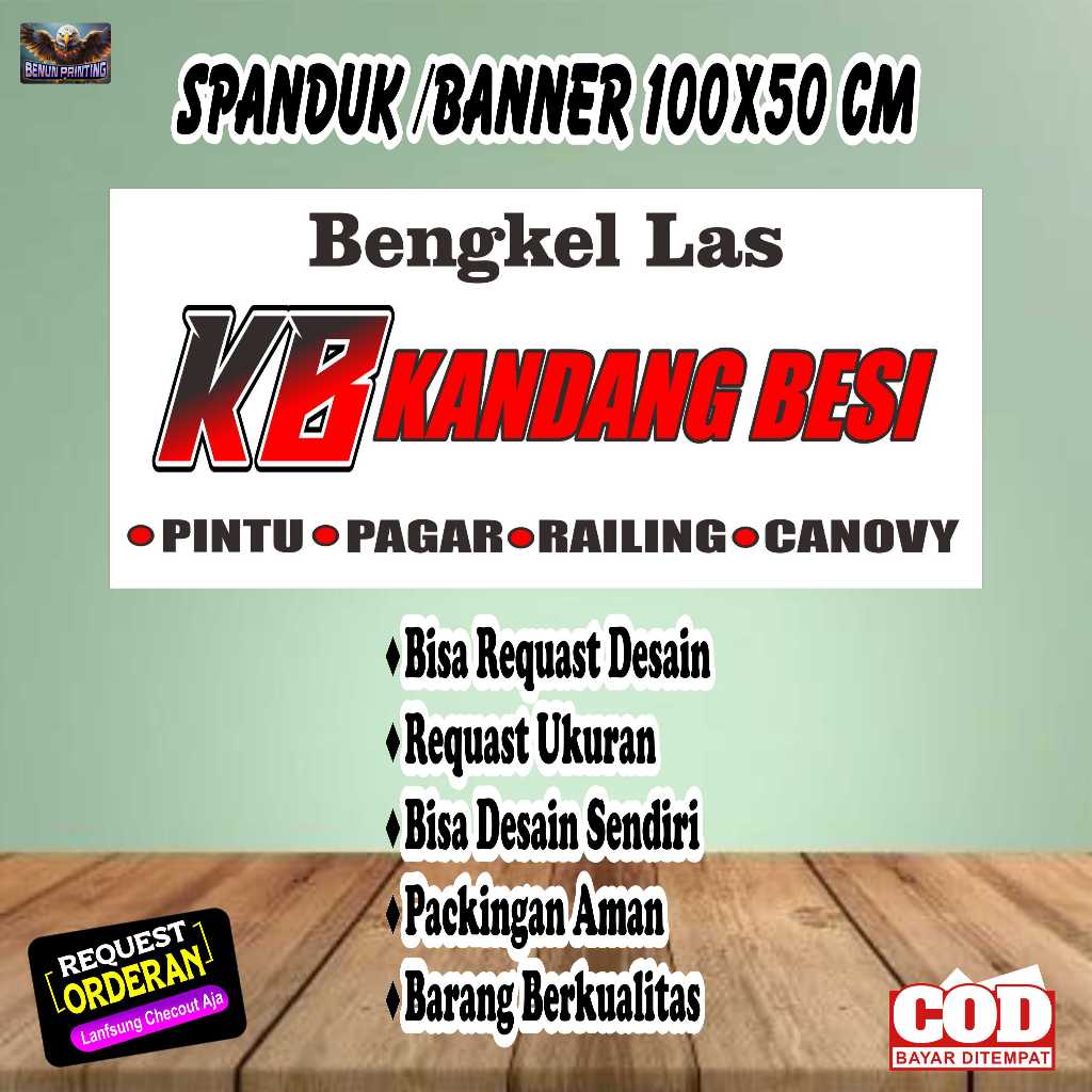 Spanduk Banner Bengkel Las Custom Free Desain & Ukuran