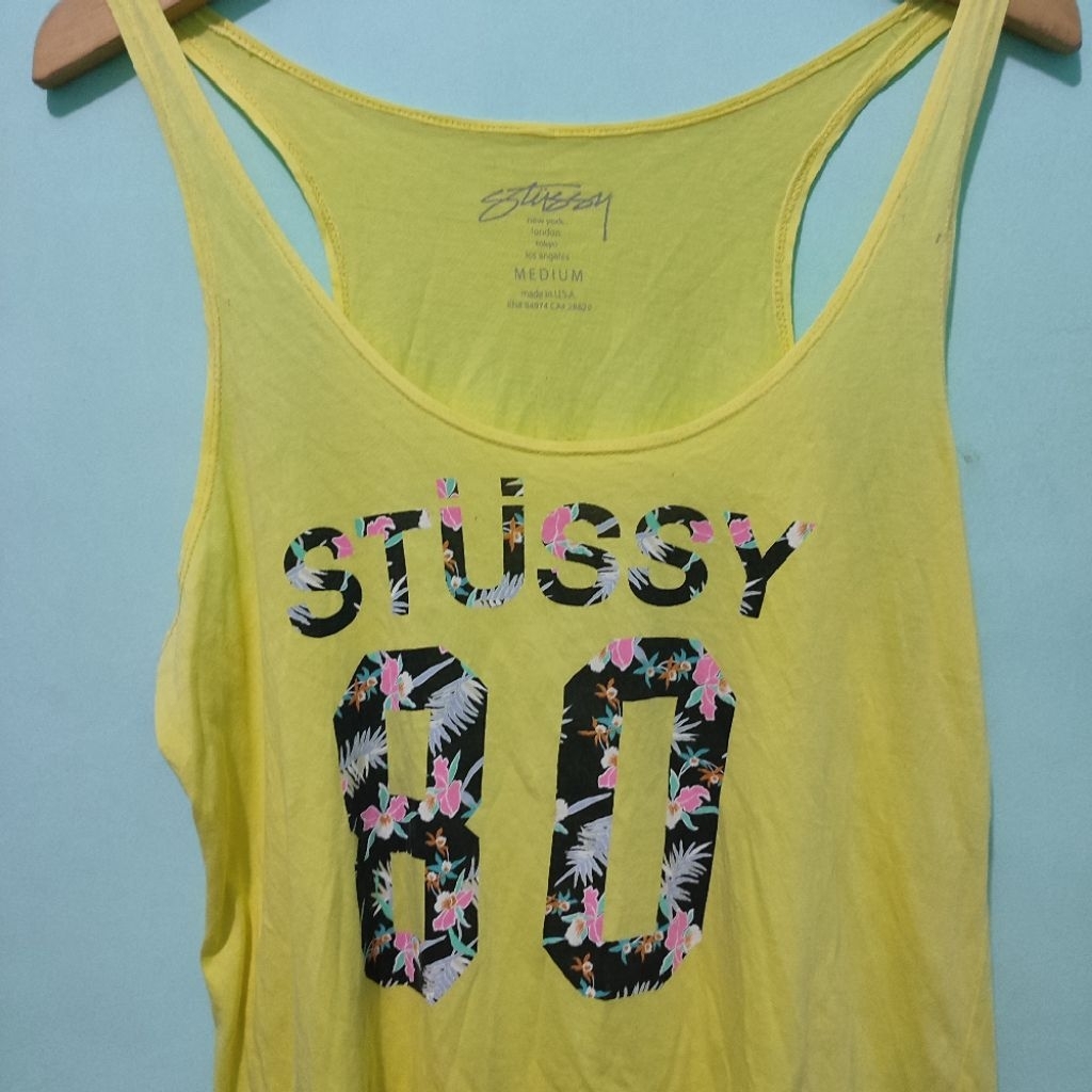 Stussy Yellow Tang Top Made In USA