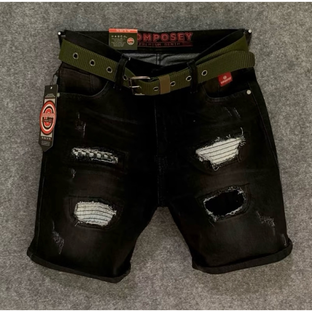 celana pendek pria-celana levis pendek-celana levis denim pendek-celana jeans sobek pendek-celana le