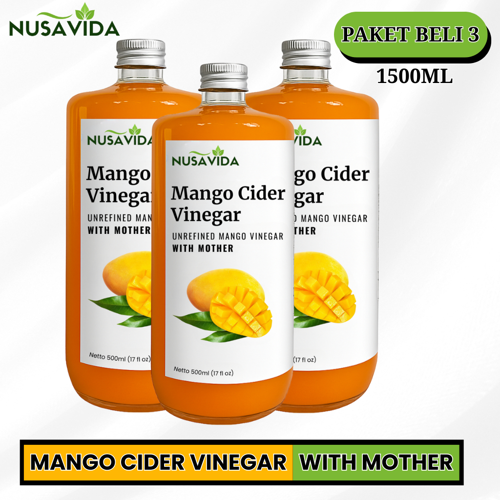 

Nusavida Cuka Mangga With Mother Original 1500 ML (Paket 3 Botol)