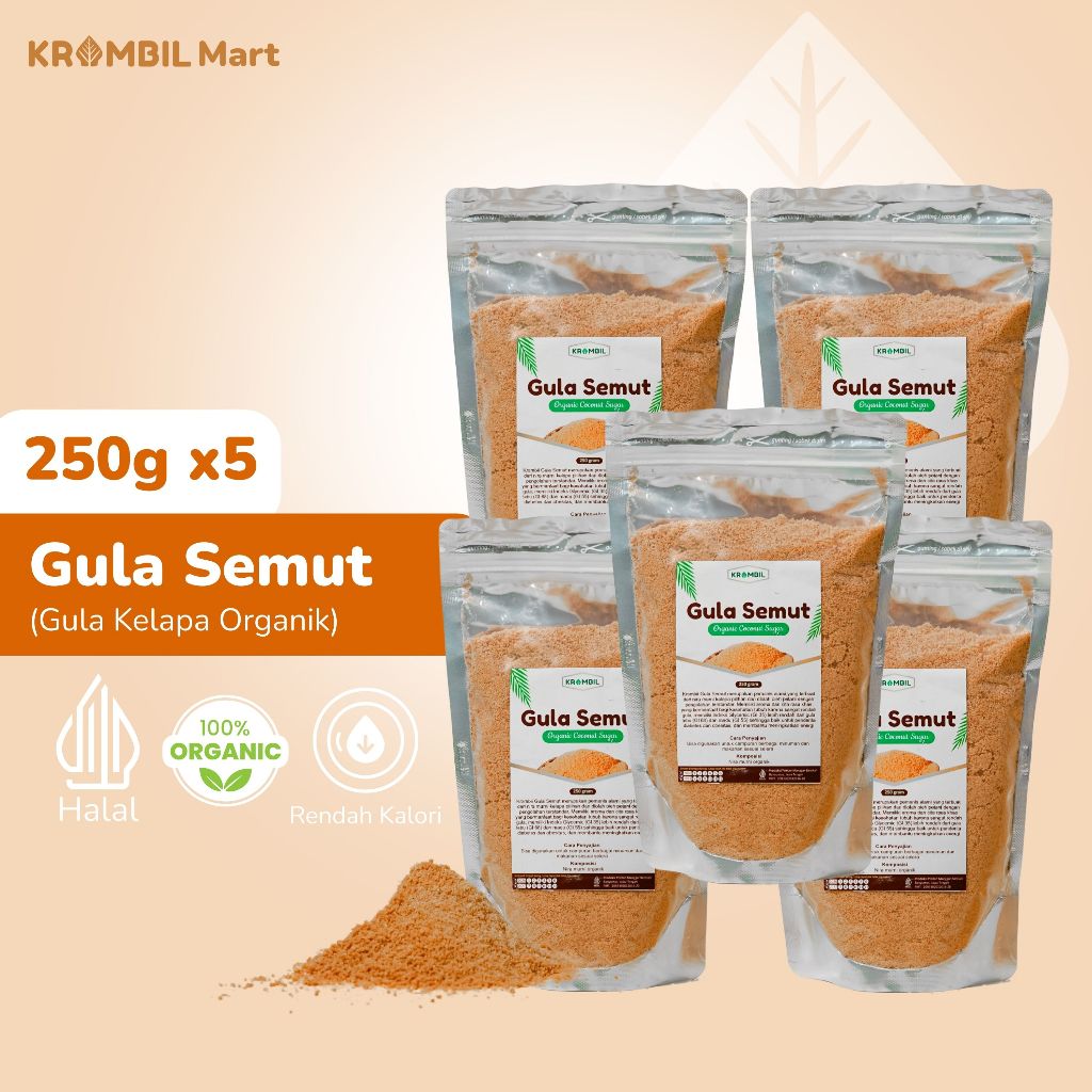 

Paket Hemat 250g x5 - Gula Semut Kelapa Organik tanpa Campuran