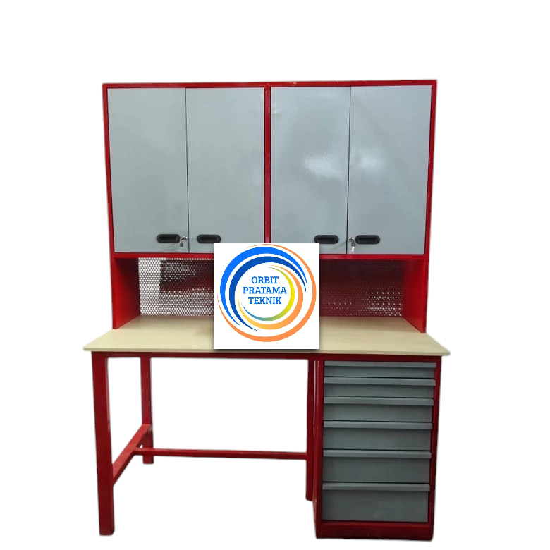 Steel Workstation Table Eco Meja Kerja Industri Bengkel Workstation