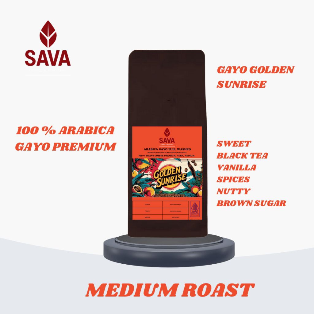 

Kopi Arabika Gayo Full wahs Premium Golden sunrise | 200 Gram | Aceh | Sava Coffee