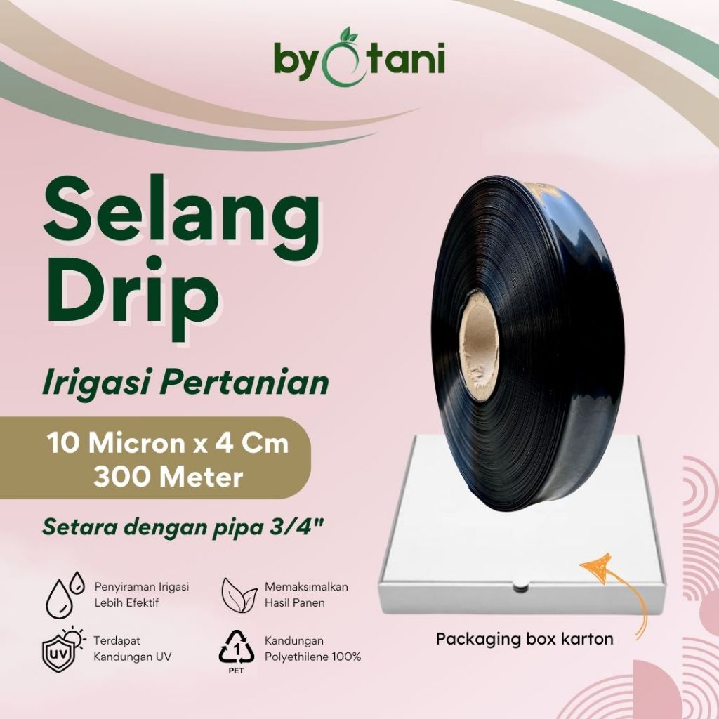 Selang Drip 10 mikron 4 cm 300 meter - Pipa 3/4 inch