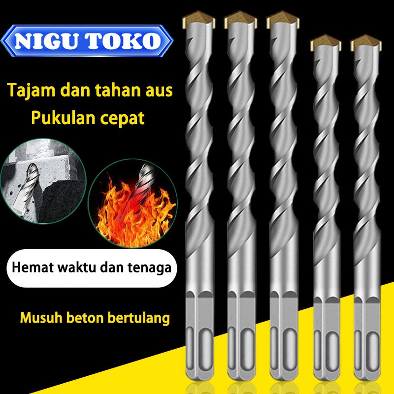 Mata bor beton shank bulat/persegi 6 8 10 12 14 16 18 20 22 25 28mm kekerasan tinggi Bor dampak dipe