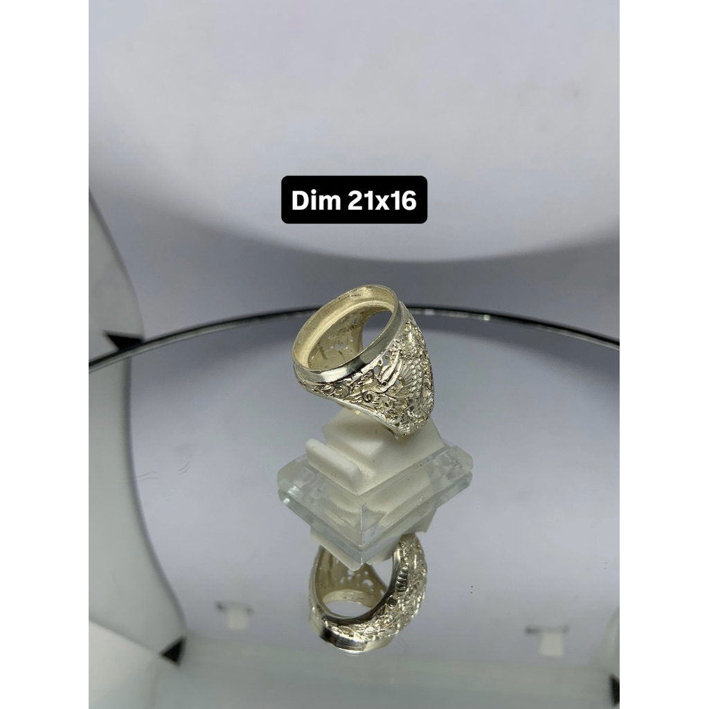 Syahira Silver ring perak 925 dim 21x16 ukir naga