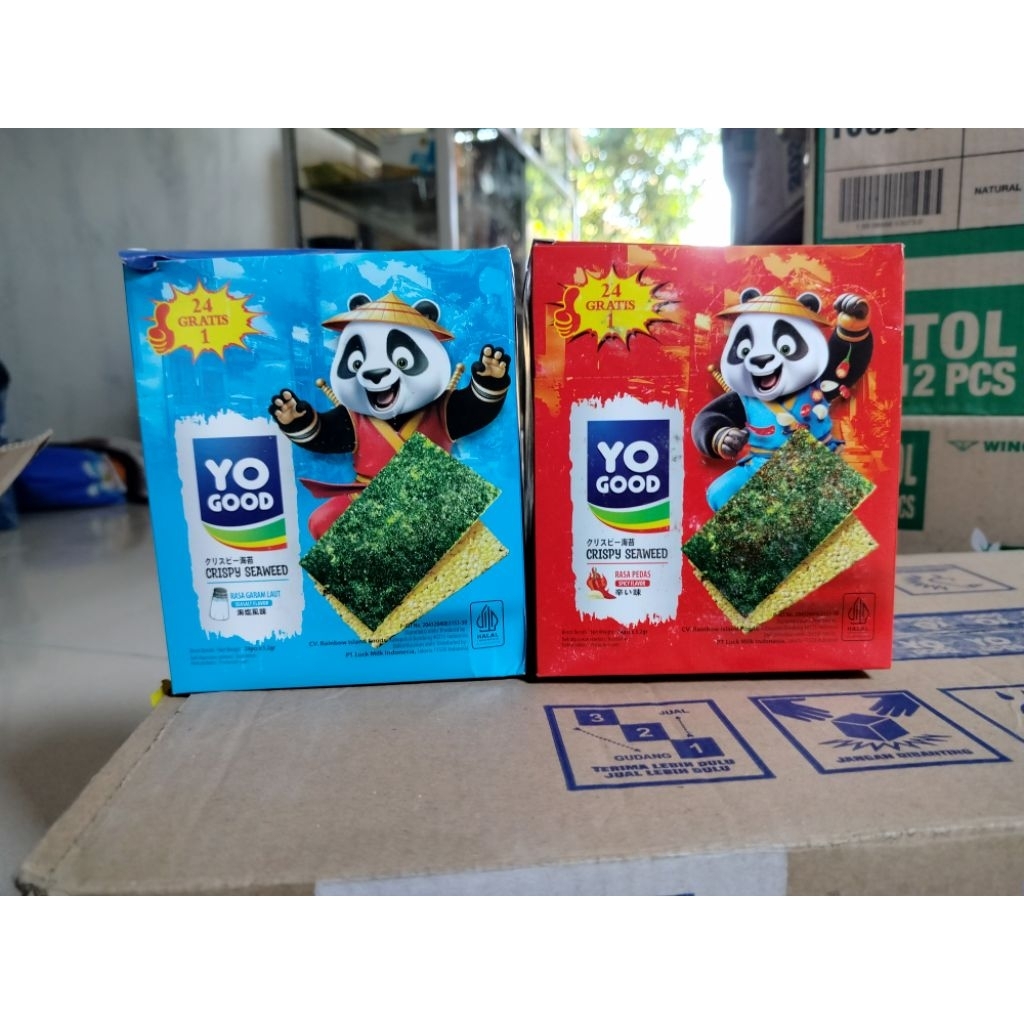 

YO GOOD Crispy Seaweed Rumput Laut Renyah Snack Halal – Sea Salt / Spicy isi 25pcs